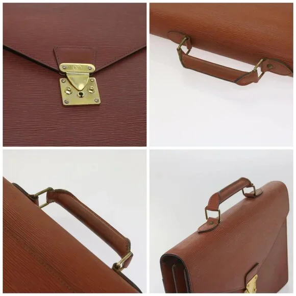 LOUIS VUITTON Epi Serviette Conseiller Briefcase Brown M54423 LV Auth 66184